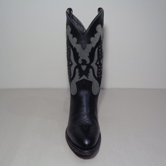 Dingo Size 10 M SILVERLAKE Black Leather Cowboy Western Boots New Men's Shoes - Picture 5 of 13